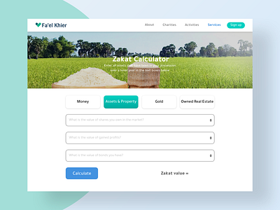 Fa'el khier website Services page charity design ui ui design web design website design