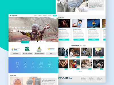 Fa'el khier website Home page charity design home page ui ui design web design website design