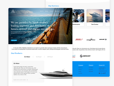 Maritime Home page cruise home page homepage maritime sea uidesign uiux water website yacht