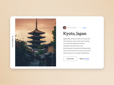 Kyoto, Japan blog concept figma minimal travel web design