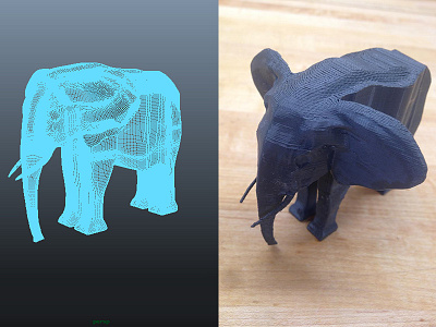 First 3D Model and Print 3d 3d print autodesk elephant maya