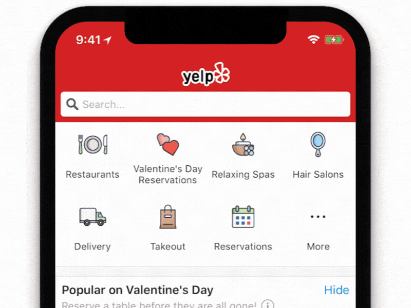 A New Search Experience on Yelp animation map results search ui ux yelp