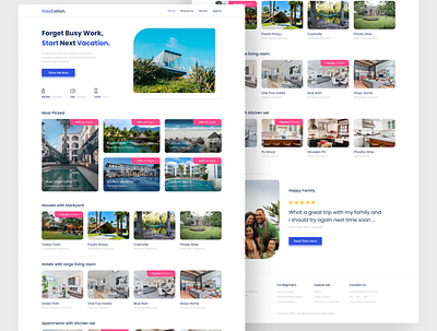 Web Design (StayCation) accommodation holiday design landing page travel agency uiux web design website design