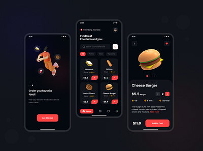 Food Delivery App apps burger design food foodapp fooddelivery mobileapp mobiledesign order ui uidesign uiux