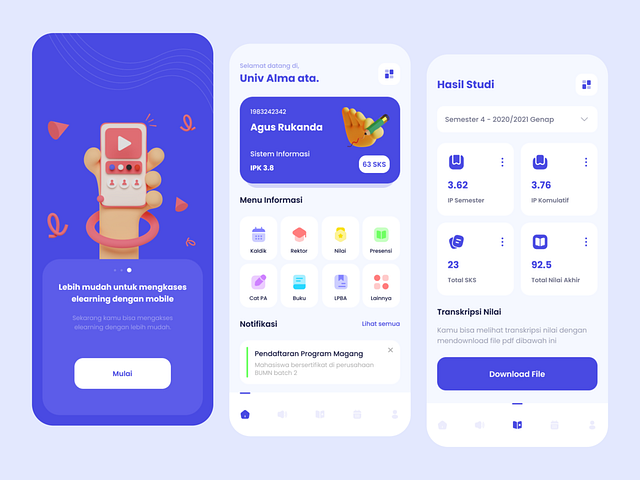 Elearning Mobile Design by Agus Rukanda on Dribbble