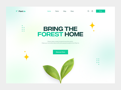Planto.to Website Design decoration design forest home landingpage leaf nature plant ui uidesign uiux webdesign website design