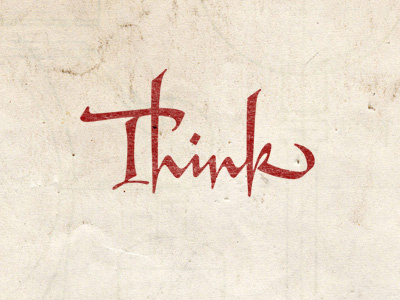 Think calligraphy logotype