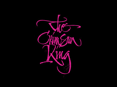 The Crimson King calligraphy logotype