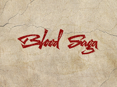 Blood Saga calligraphy logotype