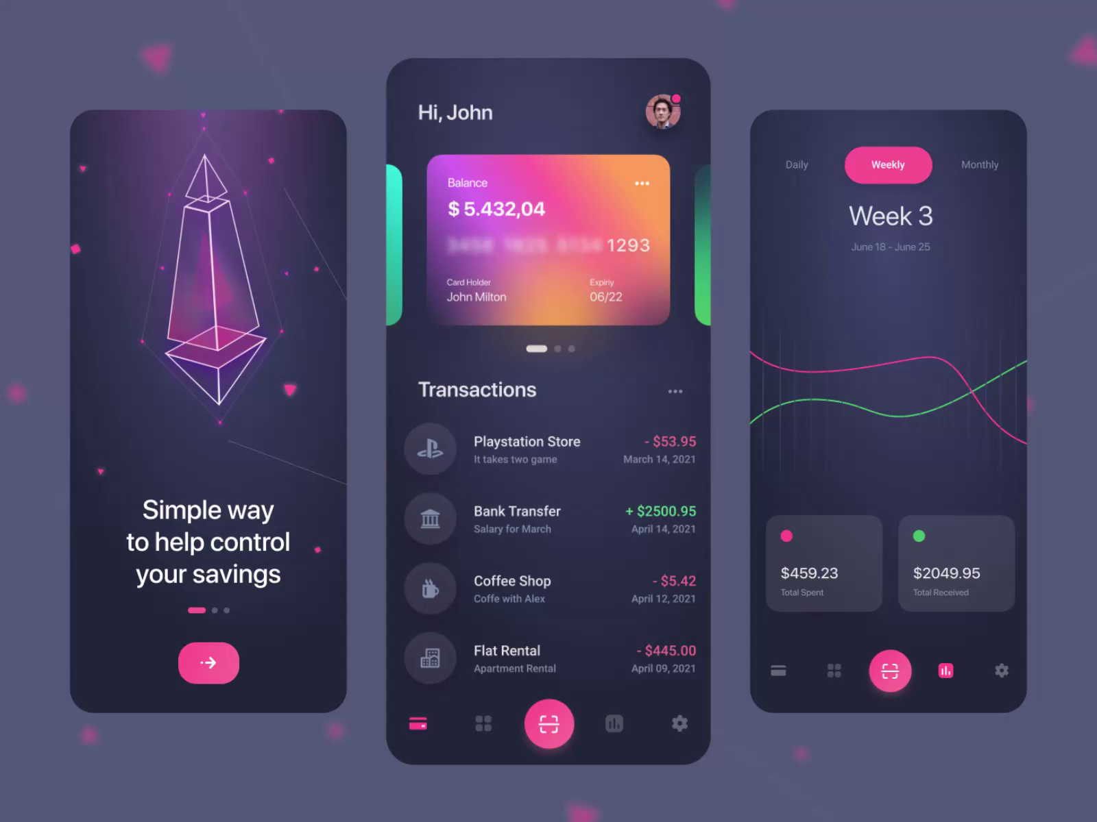 Finance Planning App by Alexander Kontsevoy on Dribbble