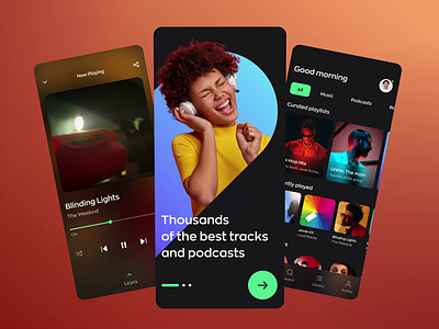 Music Streaming Mobile App android app animation app screns artists ios app ios interface mobile app mobile app design mobile app screen mobile design mobile interface music app streaming ui ui mobile ux ux mobile