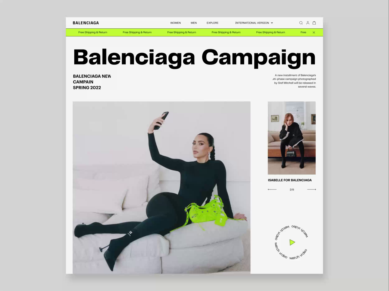 Afdæk Zealot sofa Balenciaga Ecommerce website redesign concept by Alexander Kontsevoy for  Ronas IT | UI/UX Team on Dribbble