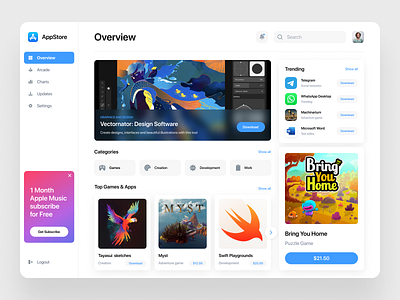 App Store Redesign concept app store appstore home home page landing landing page online store online store design product page site store store design ui ui web ux ux web web web design website website design