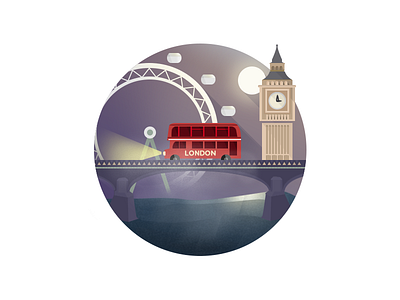 England | London bigben bus city england eye flat invite landscape logo london