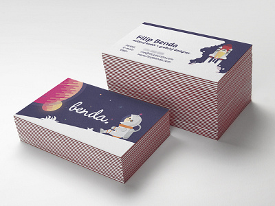 Space Business Card | Design benda branding business card edge filip flat hero illustration ios letterpress ux