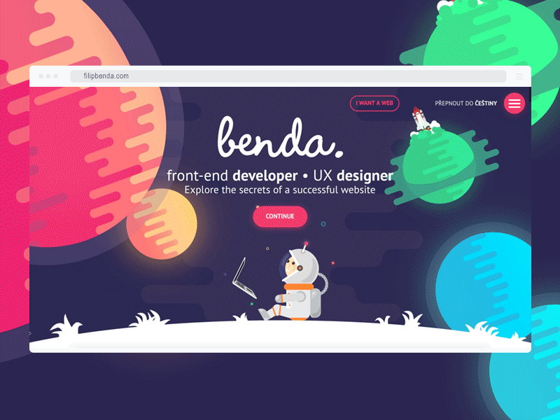 Space Portfolio Website | Parallax benda branding flat hero illustration ios landing page parallax pokemon ui ux