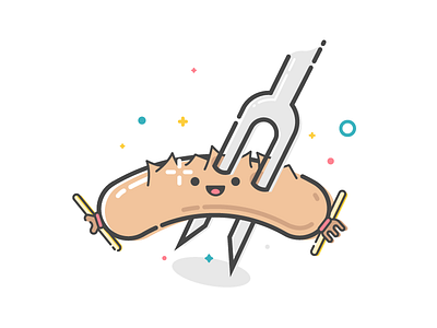 Happy Sausage | I wanna be eaten benda branding dribbble flat happy illustration invite ios pastel pokemon sausage ux