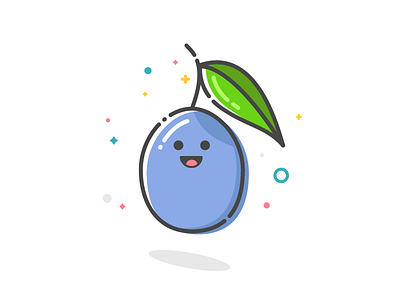 Plum benda branding cute dribbble flat happy illustration invite ios pastel plum ux