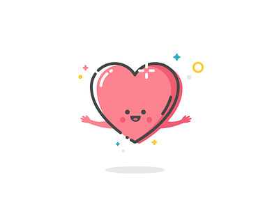 Heart Hug benda cute dribbble flat happy heart hug illustration invite ios pastel ux