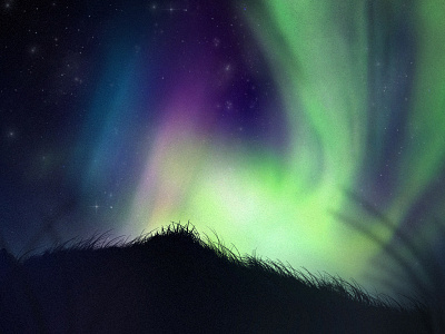 Fluffy Aurora aurora benda cute dribbble happy illustration invite ios pastel sky space ux