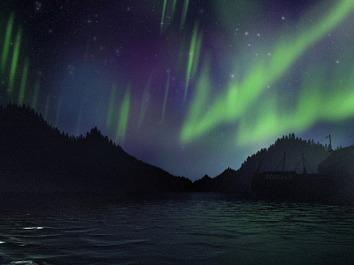 Aurora Borealis aurora benda borealis christmas dribbble halflife illustration invite ios landscape sky space
