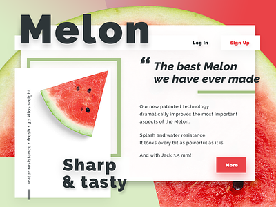 Melon | Landing Page | Cards benda design dribbble invite ios iphone landingpage melon ux vegetable website
