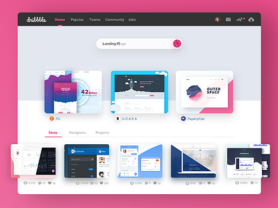 Dribbble Redesign | Homepage Concept benda concept design dribbble invite ios redesign ui uix ux website