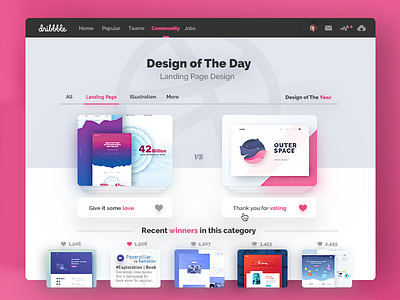 Dribbble Redesign | Competition Duels benda concept design dribbble invite ios redesign ui uix ux website