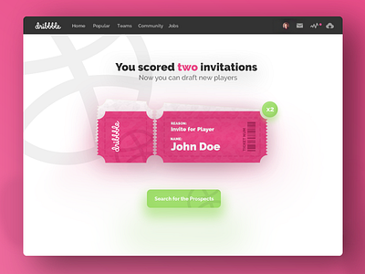 Dribbble Redesign | Invite Page benda concept design dribbble invite ios redesign ui uix ux website