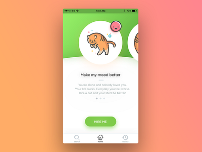 Catter Mood App | Mobile App app benda design dribbble fluent invite ios mobile ui uix ux