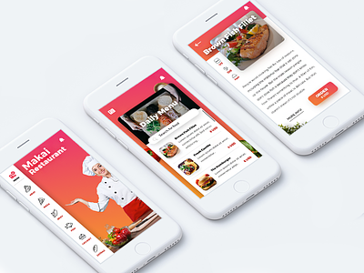 Makai Restaurant | Mobile App benda dribbble filipbenda food gradient interface invite ios iphone menu restaurant ux