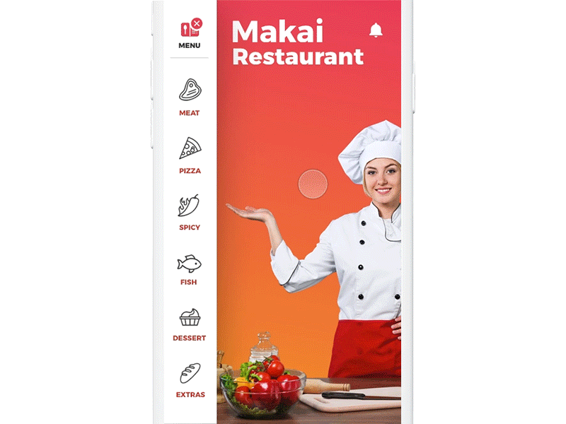 Makai Restaurant Menu | Mobile App benda dribbble filipbenda food gradient interface invite ios iphone menu restaurant ux