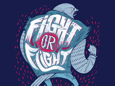 Fight or Flight bird clothing design hand drawn illustration t shirts threadless typography