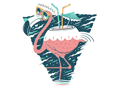 Flamingo Cocktail clothing design t shirts tonyriff