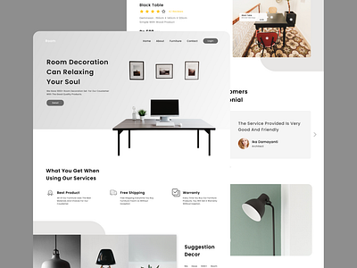 Room Decoration app branding decor decorations design flat furniture furniture design furniture website minimal room decor typography ui uiux ux web website