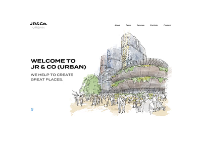 JR&Co. Architectural design-related website animation architectural flat illustration minimalism ui website design
