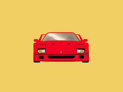 Ferrari F40 car f40 ferrari illustration red