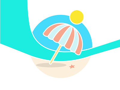 Summer Badge badge beach illustration summer umbrella
