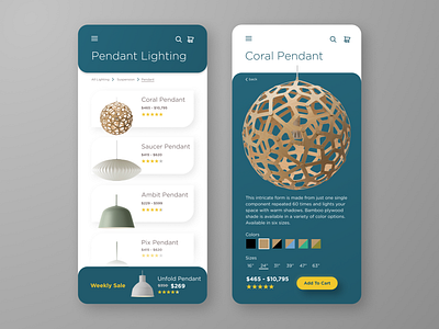 Lighting Shopping ecommerce figma lighting mobile moble ui product shop ui user experience user interface ux