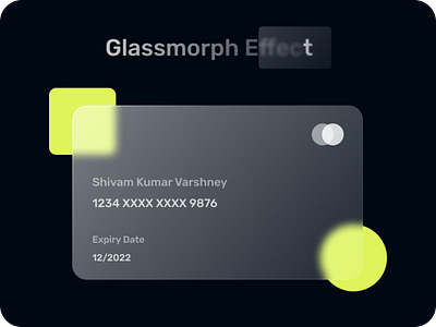Glassmorph Effect : Card Design bank card banking app card card design figma finance finance app glass effect glassmorph glassmorphism payment app ui design ux design visual design