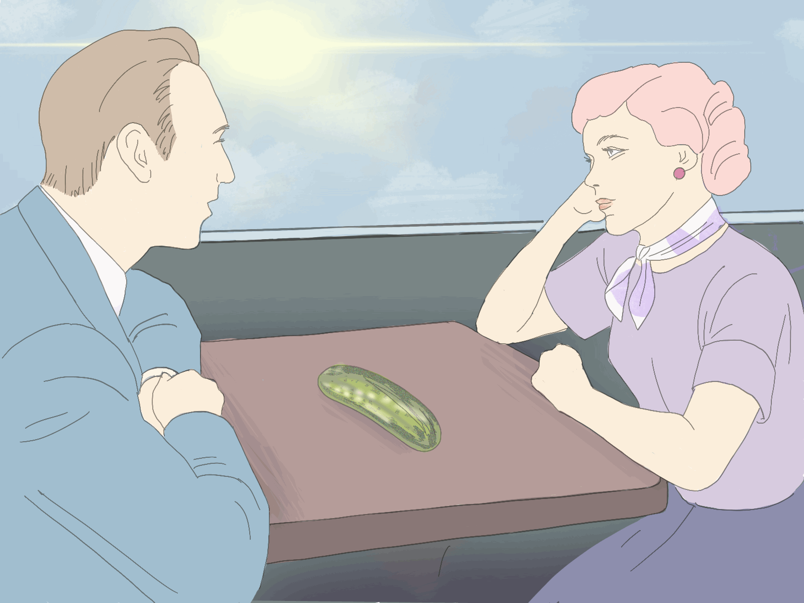 Cucumber couple cucumber gif girl illustration