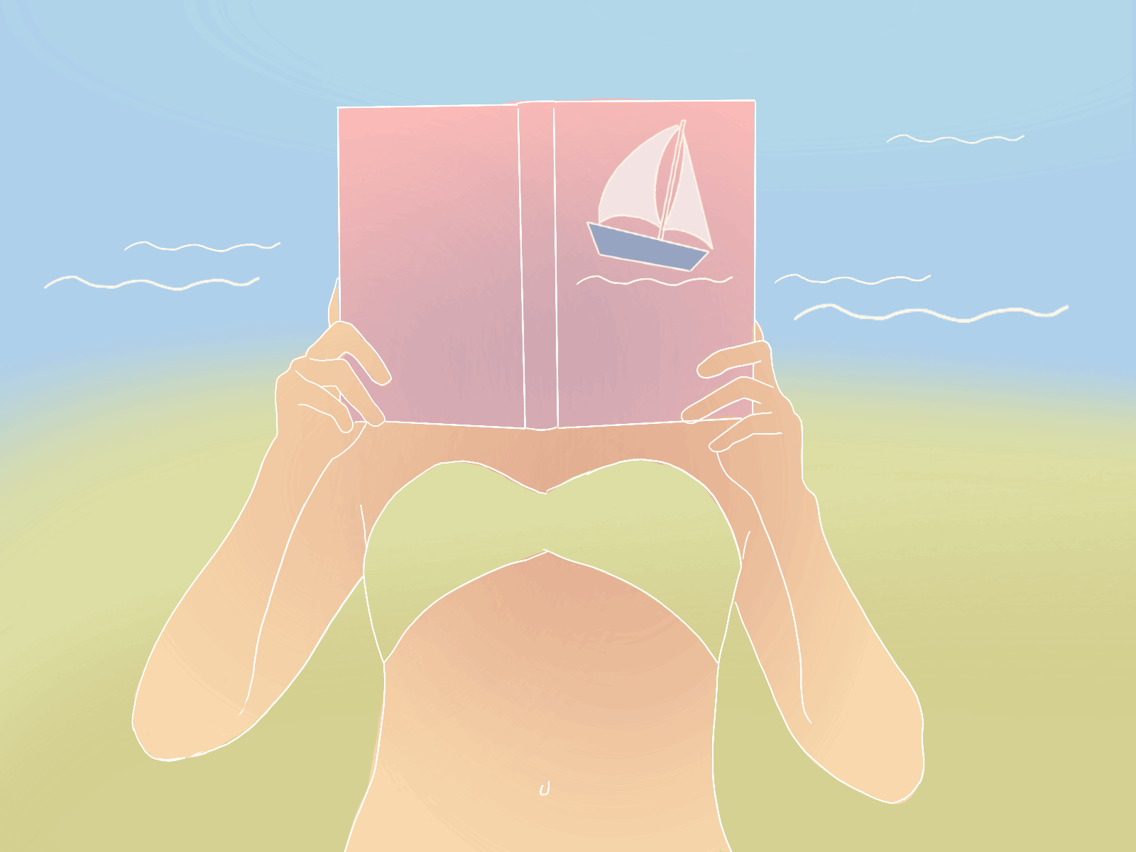 Sailing beach drawing gif girl illustration sailing sea summer