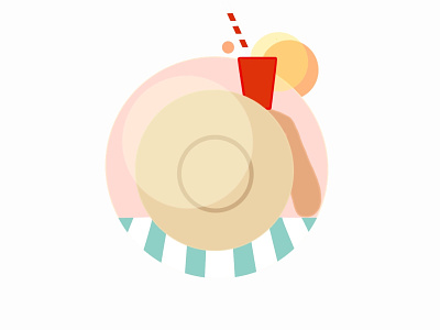 summer beach coctail drawing girl icon illustration summer