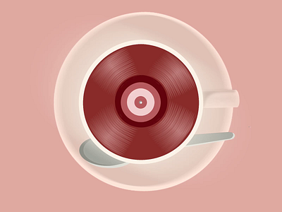 Coffeeplayer animation coffee coffeecup design drawing gif illustration playing record vinyl