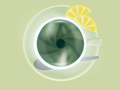 Green tea camera animation camera drawing gif green tea illustration lemon lens tea
