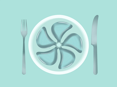 Lunch design drawing fork gif illustration knife lunch plate propeller