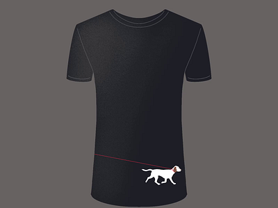 Walking the dog T animation black design digitalart dog drawing girl illustration mockup procreate tshirt walking white