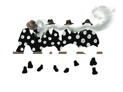 Smoke Gets In Your Eyes drawing illustration men procreate sitting smoke smoking