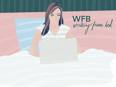 WFB bed design drawing girl illustration procreate working