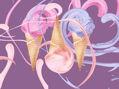 Ice cream brush design drawing icecream illustration procreate summer